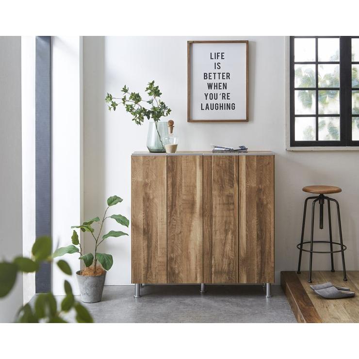 シューズボックス ロータイプ 幅100cm 国産 大川家具 完成品 シューズ