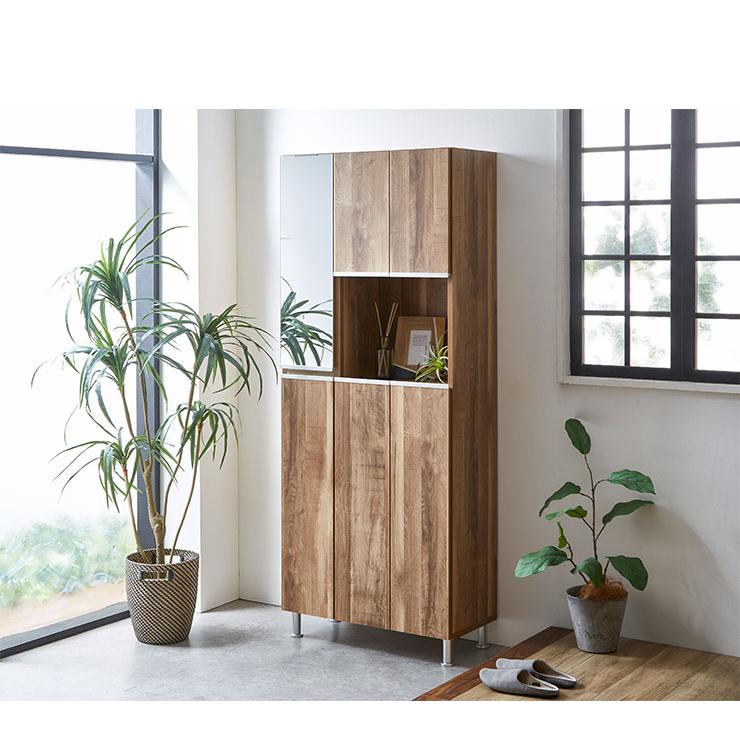 シューズボックス ハイタイプ ミラー付き 国産 大川家具 完成品 シューズボックス ハイタイプ ミラー付き 国産 大川家具 完成品