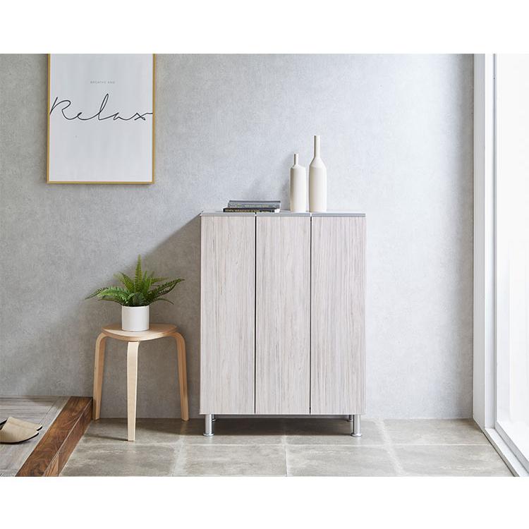 シューズボックス ロータイプ 幅75cm 国産 大川家具 完成品 シューズ