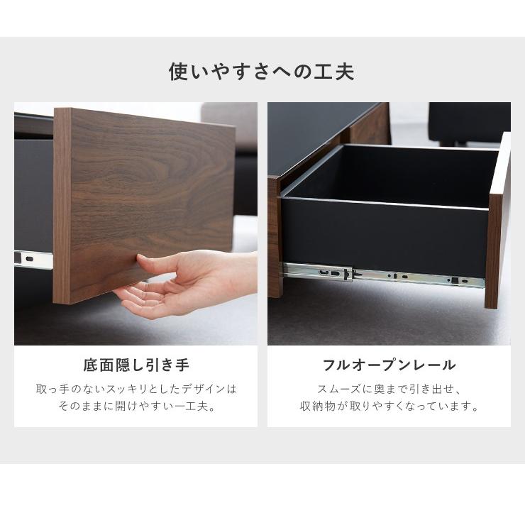 センターテーブル 日本製 桐材使用 木製 100×100cm 正方形 ガラス天板