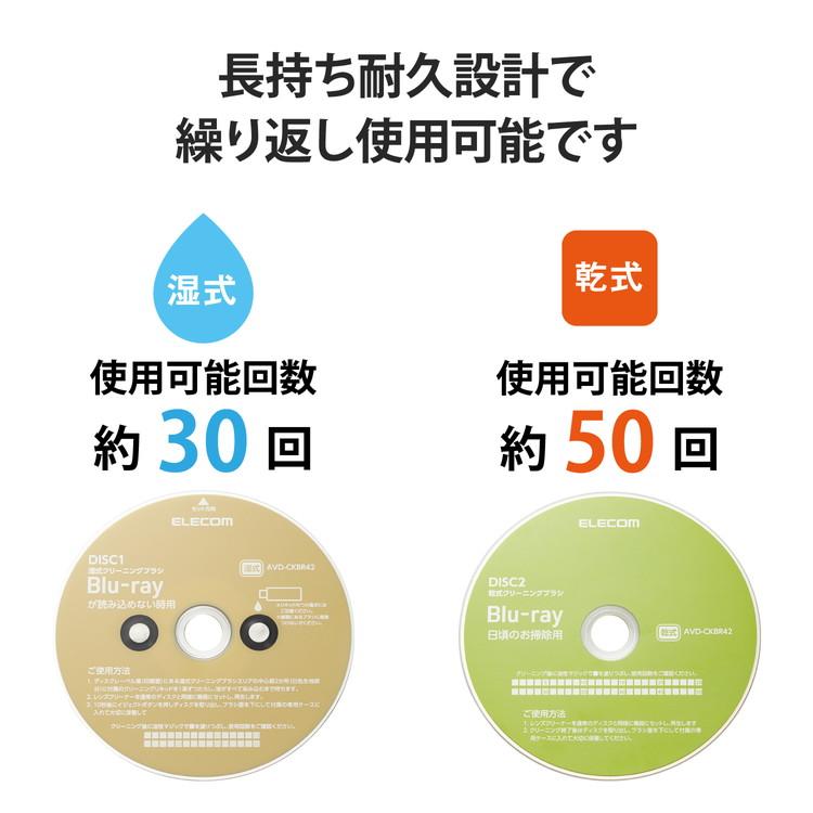 エレコム ELECOM ブルーレイ レンズクリーナー Blu-ray 湿式 乾式 ディスク2枚組 BDプレーヤー PS5 PS4 Xbox series X 等各種対応 日本製 代引不可 メール便｜rcmdin｜06