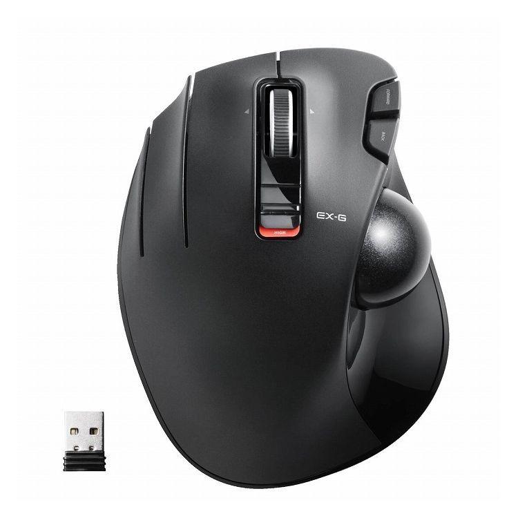 ELECOM マウス ワイヤレストラックボール 5ボタン チルト機能 握りの極み ブラック M-XT1DRBK d2ldlup エレコム トラックボールマウス 左手用 ワイヤレス 6ボタン 親指 2.4