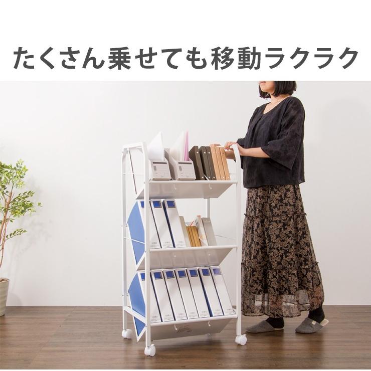 ファイルワゴン 3段 ホワイト ワゴン 収納 収納ケース リビング