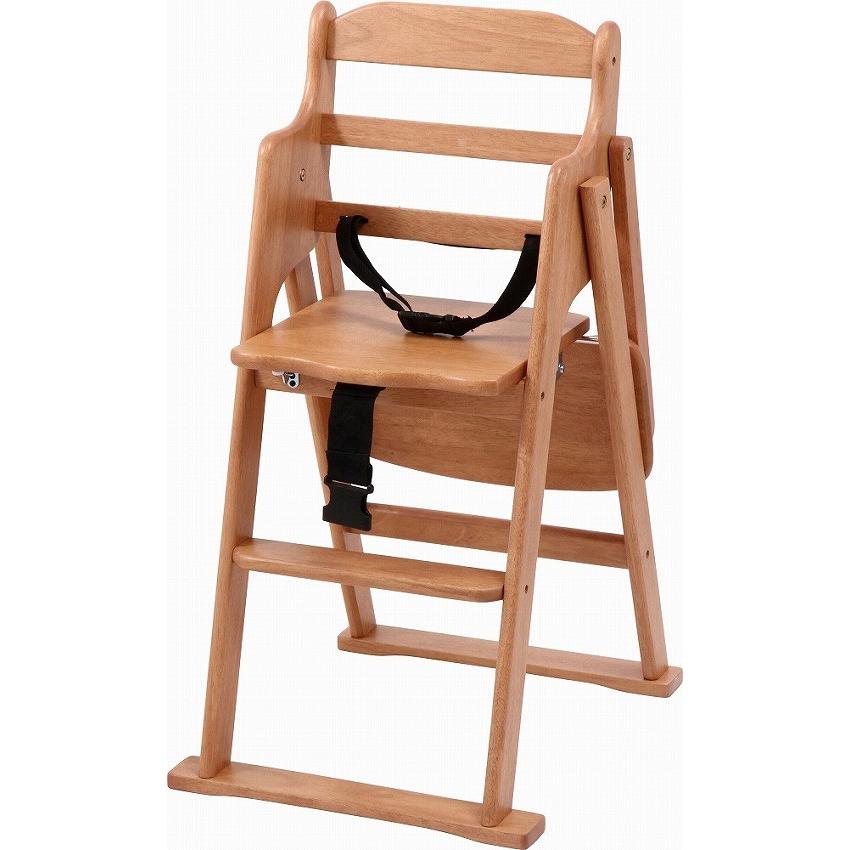 木製折り畳みベビーチェアー W430×D630×H830mm ラバーウッド おしゃれ ナチュラル 代引不可_2