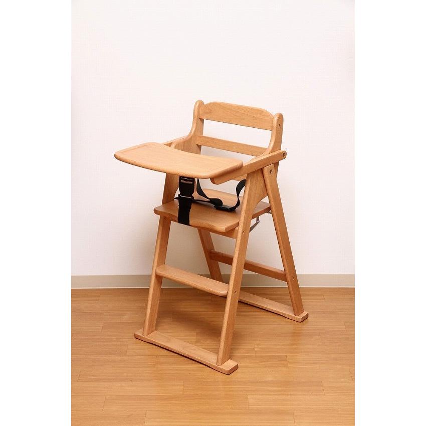 木製折り畳みベビーチェアー W430×D630×H830mm ラバーウッド おしゃれ ナチュラル 代引不可_7