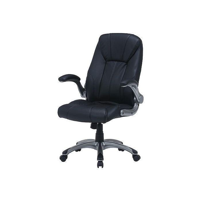 エグゼクティブチェアー W700×D715×H1010~1090mm 465~540mm 合成皮革 ナイロン樹脂 鉄 おしゃれ ブラック 代引不可