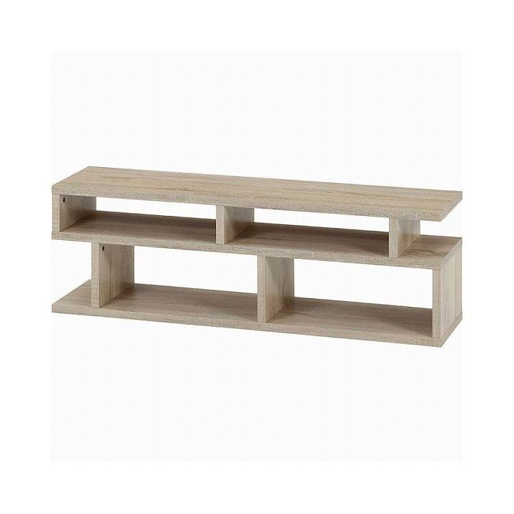 S字型TV台 120幅 オーク オークWH テレビ台 代引不可 : リコメン堂