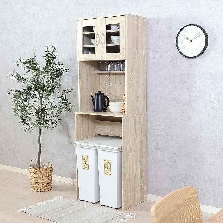 ゴミ箱上キャビネット 60幅 オーク ゴミ箱上キャビネット 60幅 オーク オークWH 代引不可 : リコメン堂