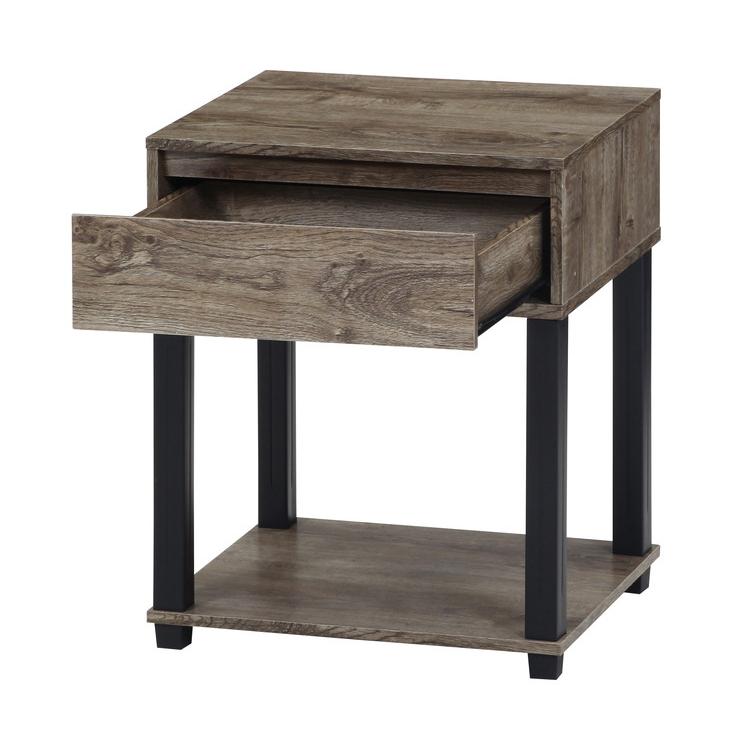 サイドテーブル 幅45cm 木目調 引き出し コンパクト 北欧 オープン収納