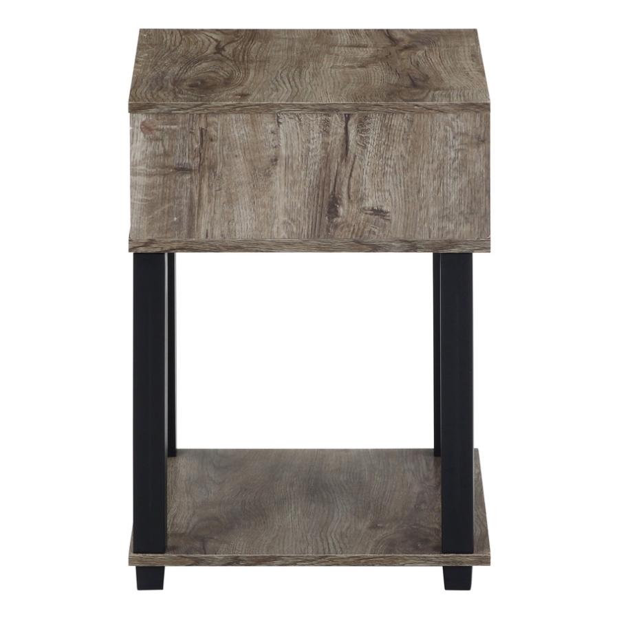 サイドテーブル 幅45cm 木目調 引き出し コンパクト 北欧 オープン収納