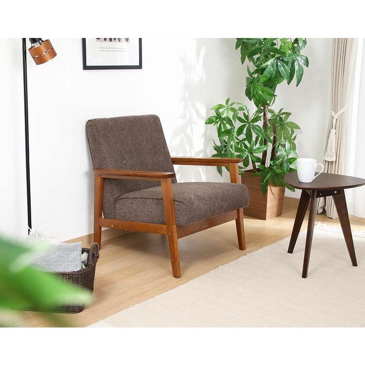 厚手ファブリックソファ ミート 1P GY BR ソファ ファブリック 一人  