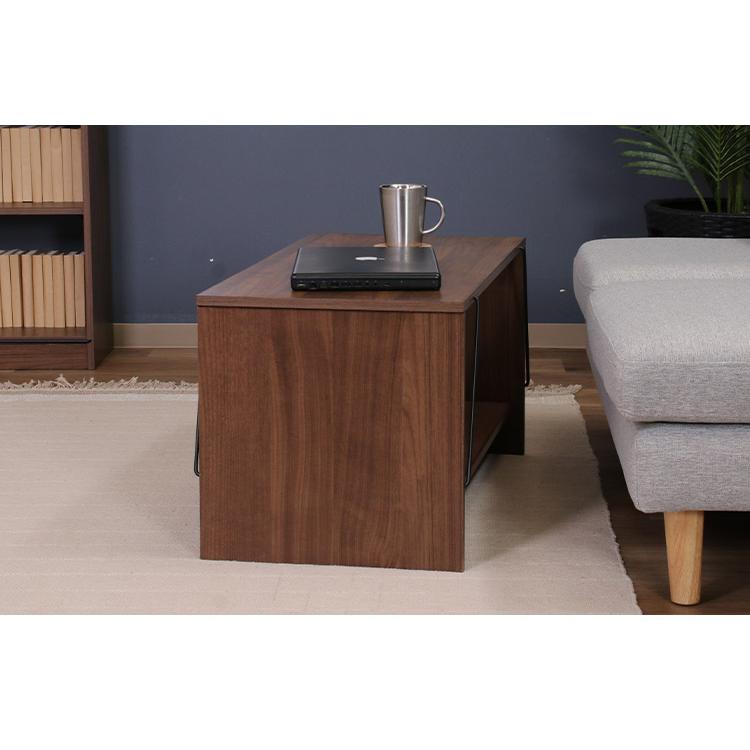 ローテーブル 80×42cm センターテーブル 棚付き オープン収納