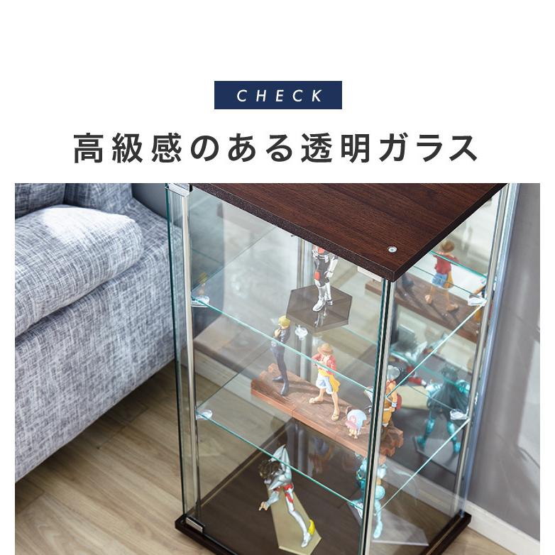 ガラスコレクションケース フィギュアケース 4段 背面ミラー ガラスコレクションケース フィギュアケース 4段 背面ミラー