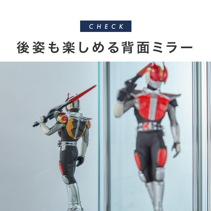 ガラスコレクションケース フィギュアケース 4段 背面ミラー 付き 幅