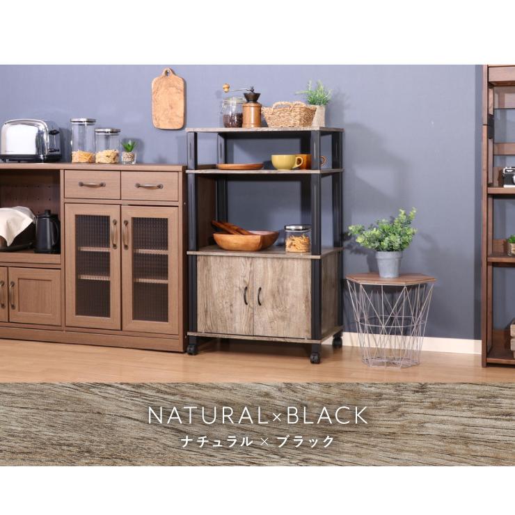 組立簡単 マルチワゴン キャスター付き レンジ台 キッチンワゴン 幅60