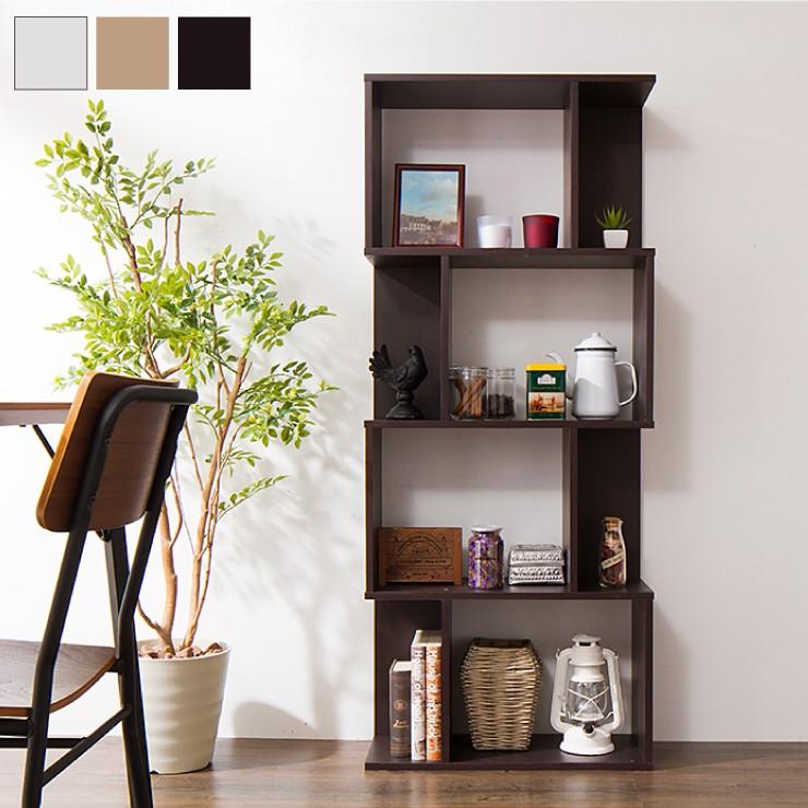 S型ディスプレイラック 4段 シェルフ 棚 ラック 収納 収納家具 本棚 ナチュラル ブラウン ホワイト おしゃれ スリム シンプル Fb S Rack 4 リコメン堂インテリア館 通販 Yahoo ショッピング