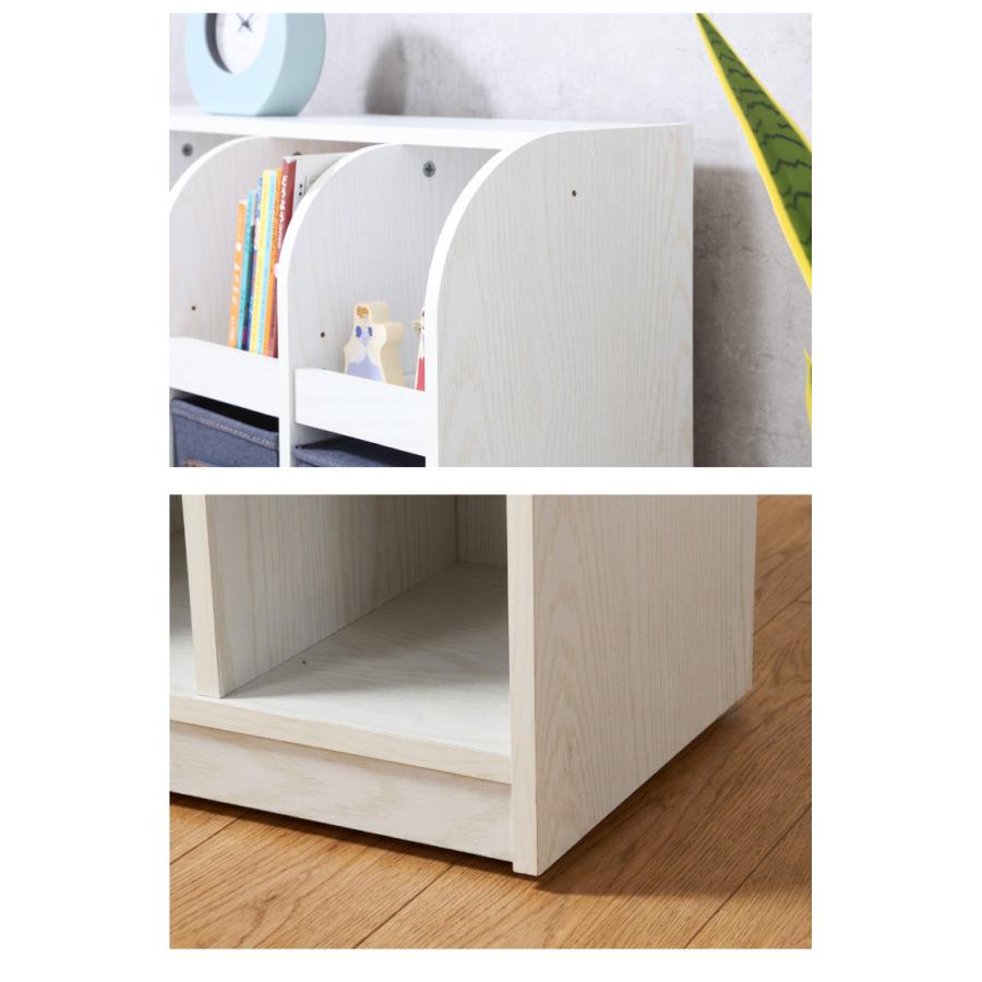 おもちゃ収納ラック おもちゃ 幅86.5cm 木製 可動棚 キャスター付き