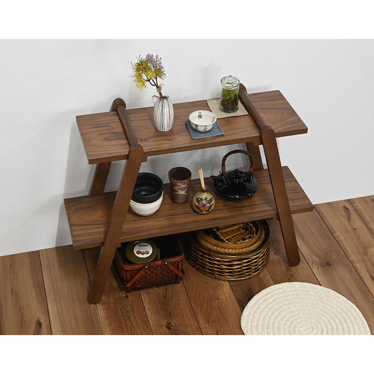 オープンラック2段 幅72cm 奥行27cm 高さ55cm 簡単組立て 工具不要