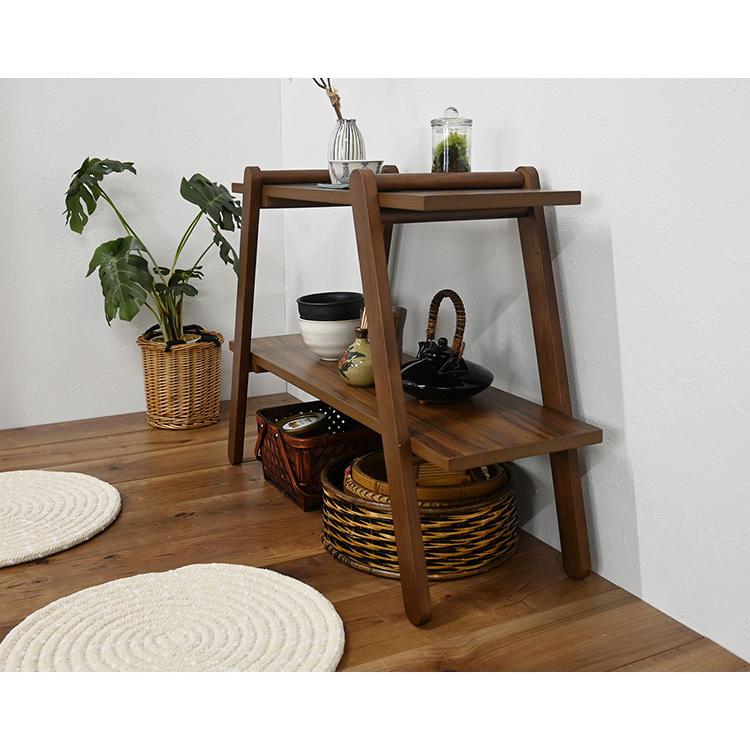 オープンラック2段 幅72cm 奥行27cm 高さ55cm 簡単組立て 工具不要