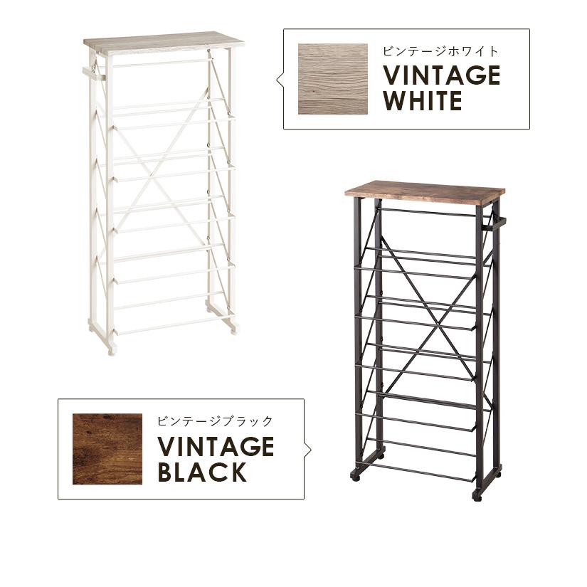 魅せるシューズラック 幅50cm 5段 スリム 省スペース 最大10足 木目