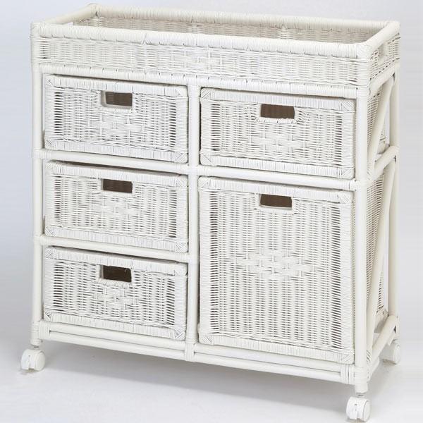 天然籐ランドリーチェスト ワイド3段 家具 インテリア 収納家具 タンス