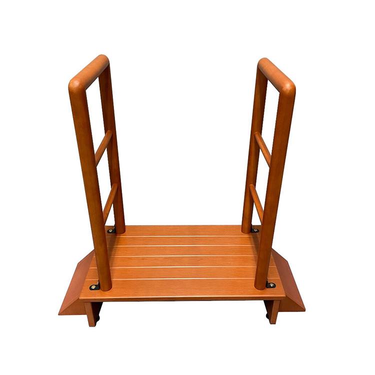 両手すり付き 玄関台 幅80cm 木製 玄関踏み台 がたつき防止