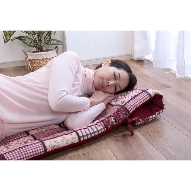 ごろ寝長座布団 2枚組 パッチワーク調 あったか ワイド ロング ソファ