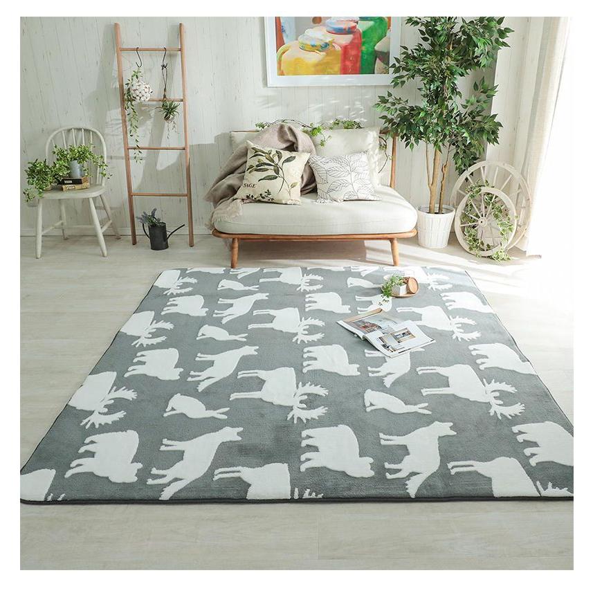 今月限定 特別大特価 ラグ ラグマット カーペット 絨毯 130 190cm 北欧 アニマル柄 フランネル ジャガード ウレタン ふっくら クッション 手洗い 最新情報 Www Centrodeladultomayor Com Uy