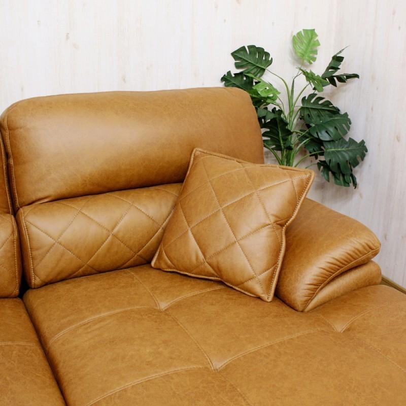 『めぇ』クッション２個つき 3人掛けカウチソファ 3人掛け]カウチソファ｜洗えるカバー オットマン2個付き