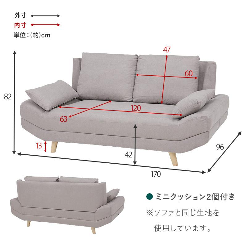 ホワイト　クッション2個付き　シンプル　2人掛けソファ 楽天市場】【送料無料】 ソファー 2人掛け ファブリック レザー