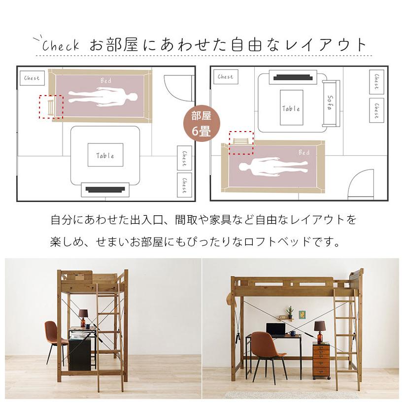 頑丈ロフトベッド 耐荷重350kg 敷布団OK ハイタイプ ベッド下 頑丈ロフトベッド 耐荷重350kg 敷布団OK ハイタイプ ベッド下