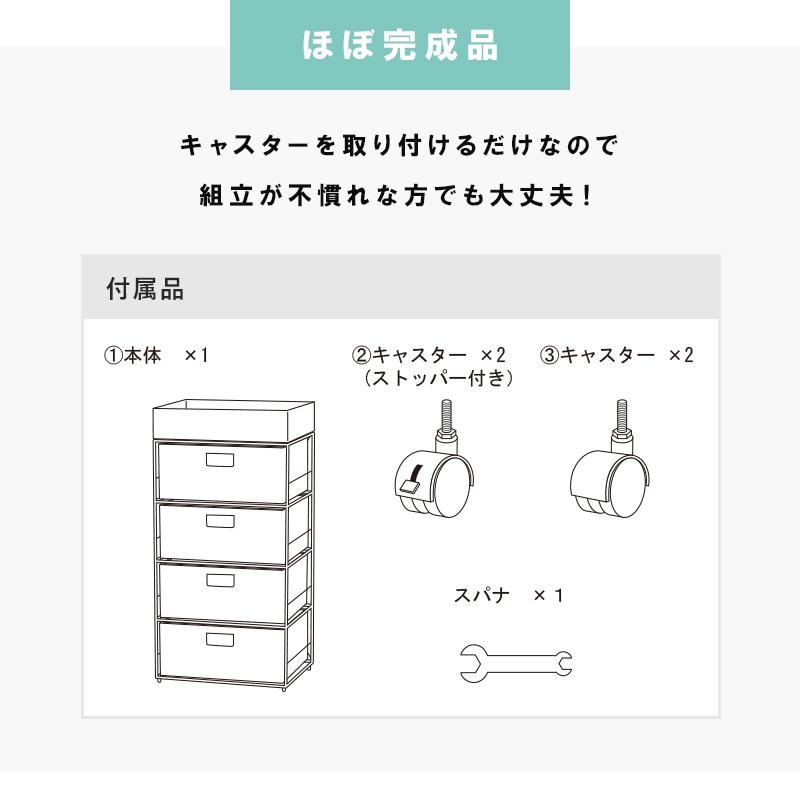 ランドリーラック 4段 幅40.5cm ラタン調 完成品 収納 かご カゴ 籠 棚 すき間収納 スリム ランドリーバスケット キャスター ランドリーチェスト 代引不可_8