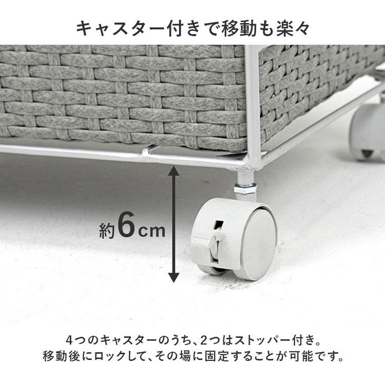 ランドリーワゴン 2段 大容量 幅40cm ランドリーバスケット 防水素材