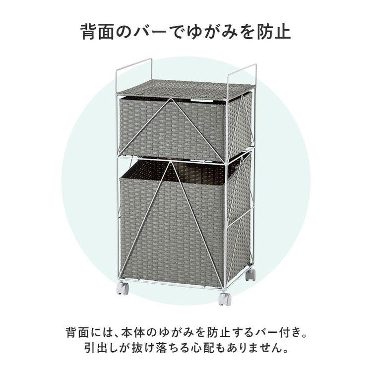 ランドリーワゴン 2段 大容量 幅40cm ランドリーバスケット 防水素材