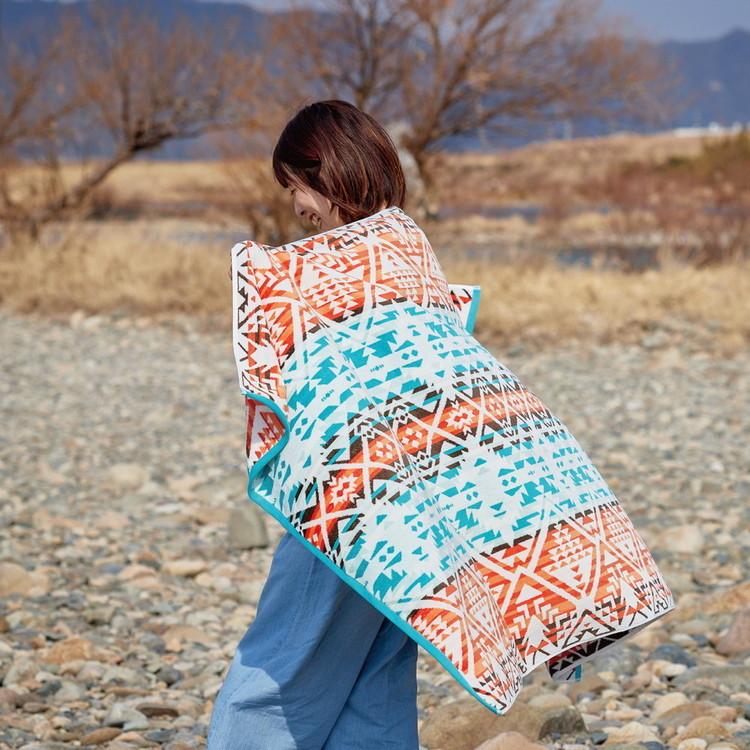 綿100% タオルブランケット 100×178cm アウトドア ビーチタオル 多機能