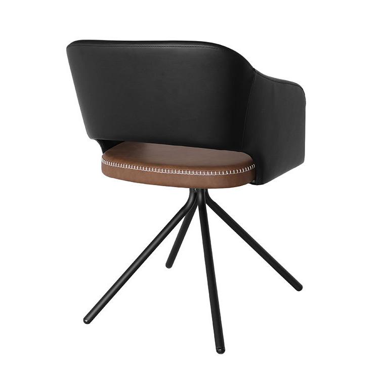 ダイニングチェアー 肘付き 回転式 スチール脚 スピンチェア デスク