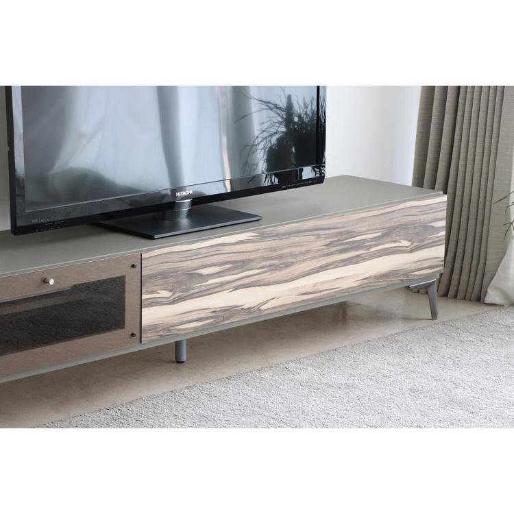 日本製 テレビ台 ローボード 幅180 ニュアンスカラー×ゼブラ柄