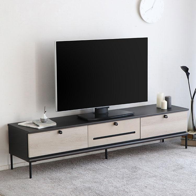 にしころ　黒いモダンテレビ台 引き出し付き 設置無料】幅180cm ロータイプ テレビ台 日本製 71インチ対応 収納