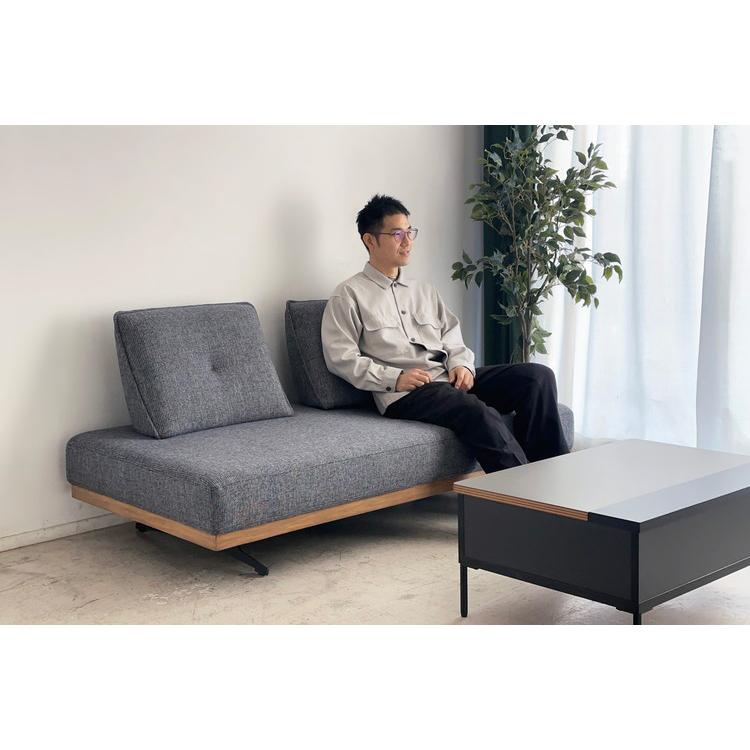 ローソファ 2.5人掛け 背面クッション付き ソファベッド 幅170cm