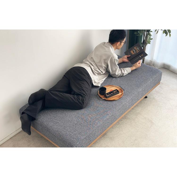 ローソファ 2.5人掛け 背面クッション付き ソファベッド 幅170cm