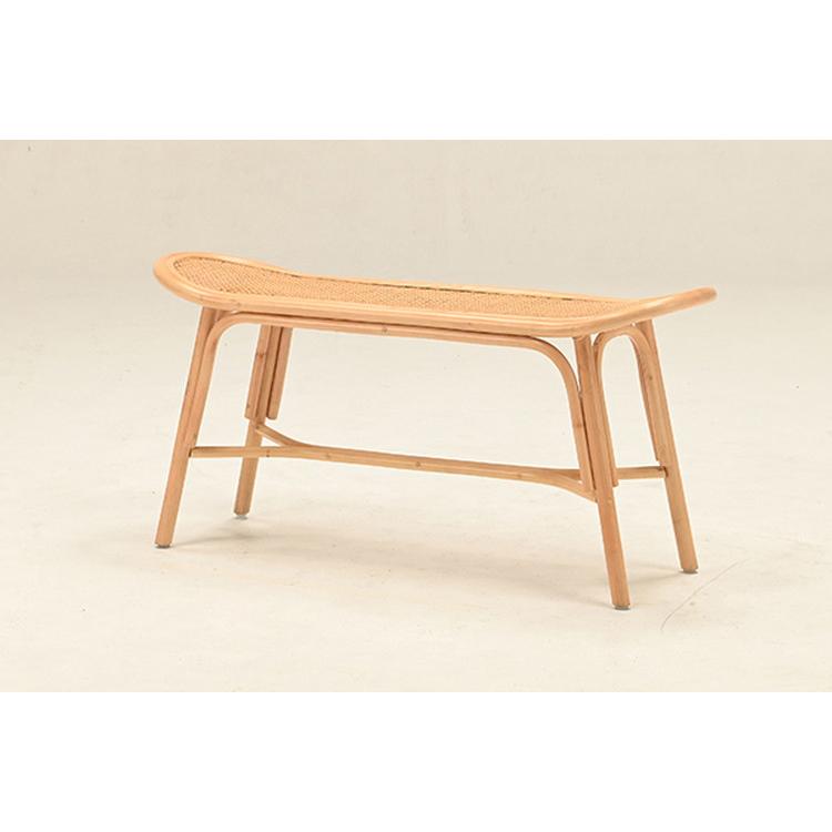 ラタンベンチ 長椅子 幅100cm 木製 おしゃれ 北欧 背もたれなし