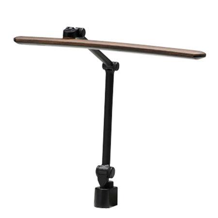 デスクライト LED24灯 コード1.7m 3段階調光機能 シャープ クランプ式 学習ライト 照明 木目調 ウォールナット やさしい 代引不可