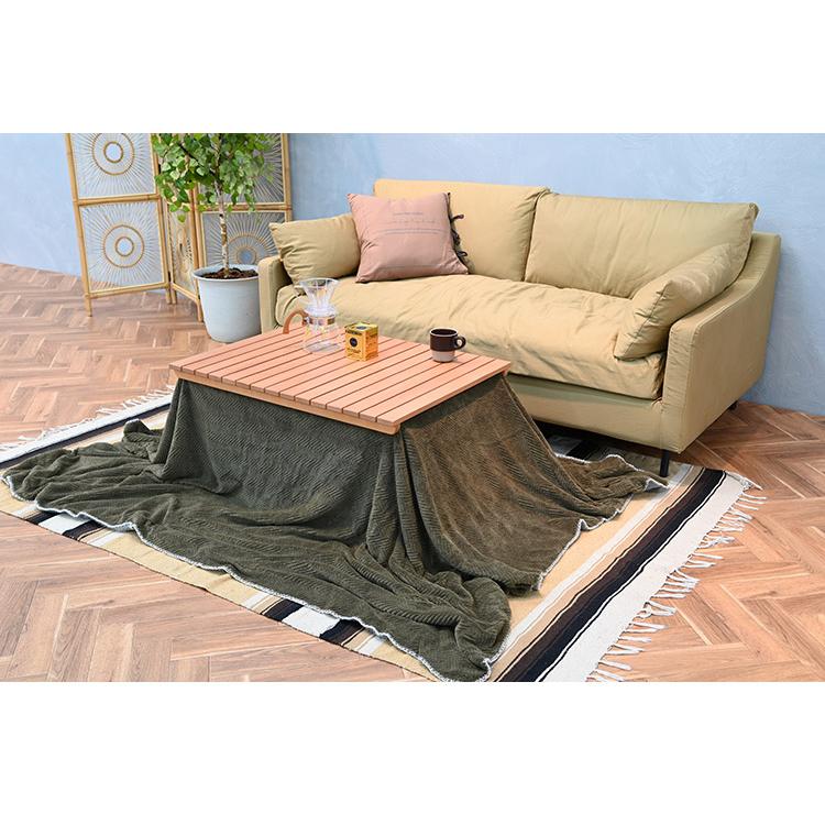 こたつテーブル 幅80cm アウトドア風 折り畳み可能 収納 節電 省エネ