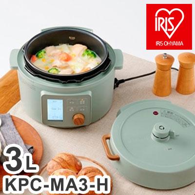 電気圧力鍋 3L ヘルシー アイリスオーヤマ 液晶タイプ KPC-MA3-G