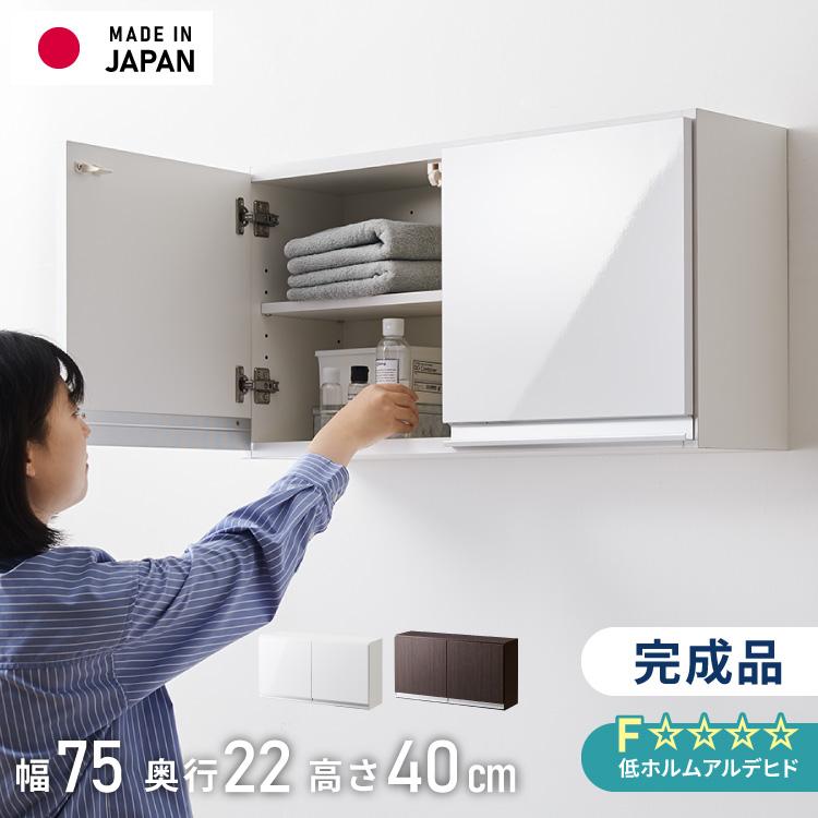 選べる吊戸棚豊富なサイズ 壁面収納 吊戸棚 幅75 奥行22 完成品 日本製