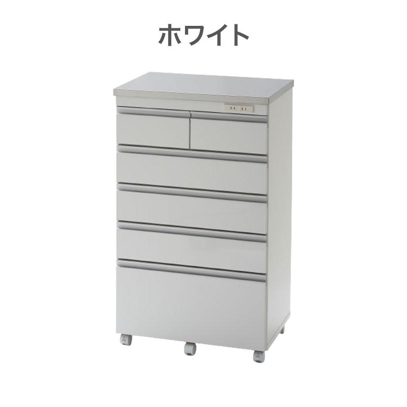完成品 日本製 キッチンカウンター ステンレス天板 幅60 高さ100 5段 オープンスライド キャスター付き 国産 背面化粧仕上げ 鏡面仕上げ 間仕切り 代引不可_1