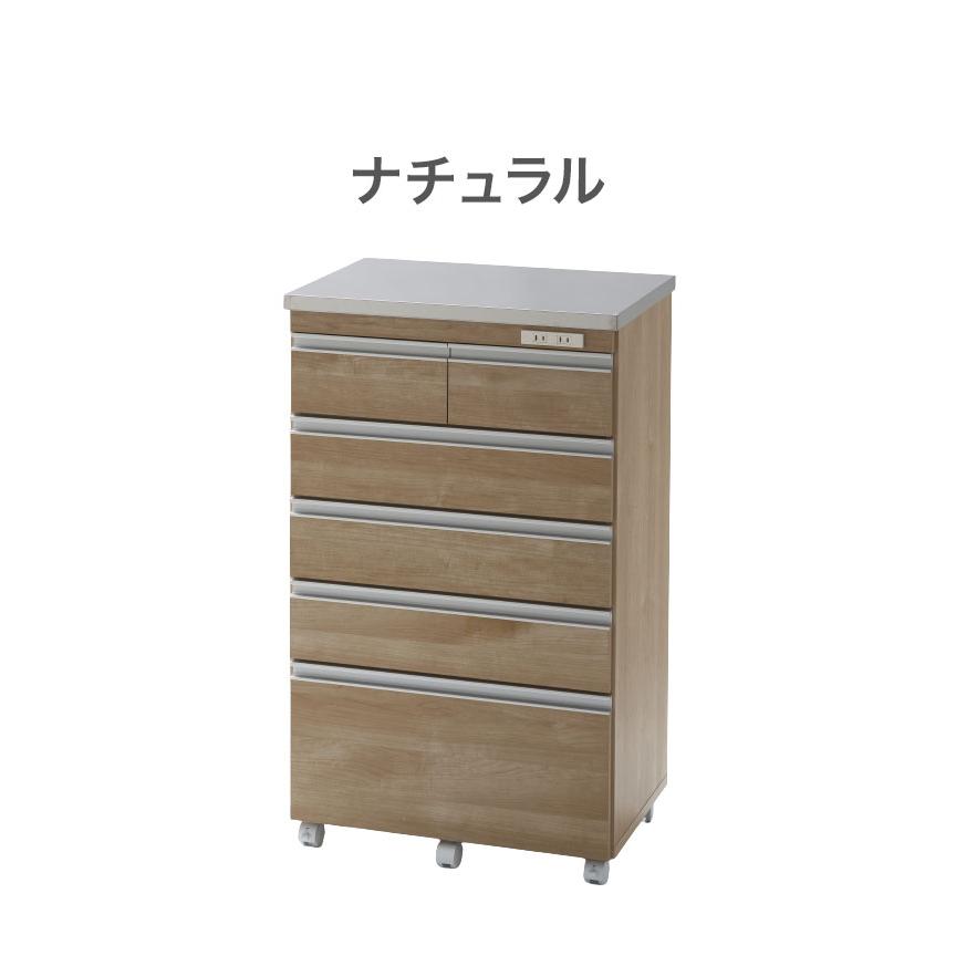 完成品 日本製 キッチンカウンター ステンレス天板 幅60 高さ100 5段 オープンスライド キャスター付き 国産 背面化粧仕上げ 鏡面仕上げ 間仕切り 代引不可_3