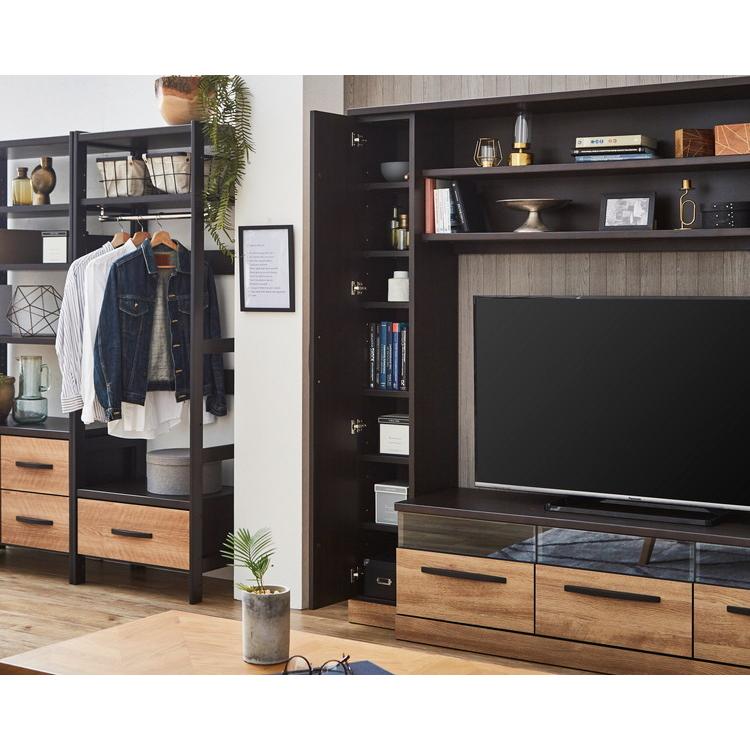 壁面収納 テレビ台 幅200 奥行42 高さ180.5 ハイタイプ おしゃれ