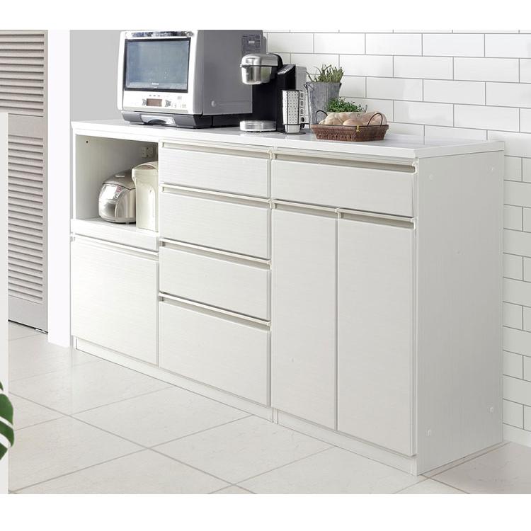 カウンター 幅180cm 扉タイプ 木目調 ホワイト ブラック キッチン