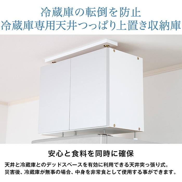 冷蔵庫上 突っ張り 日本製 つっぱり 収納 ハイタイプ 転倒防止 天井